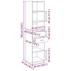 vidaXL Highboard Schwarz Eichen-Optik 45 x 42,5 x 185 cm Holzwerkstoff