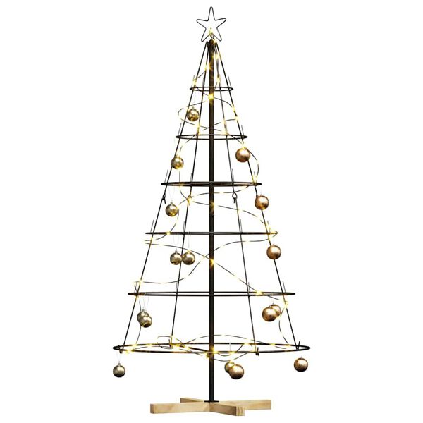 vidaXL Weihnachtsdeko mit Ständer Schwarz 150 cm Stahl