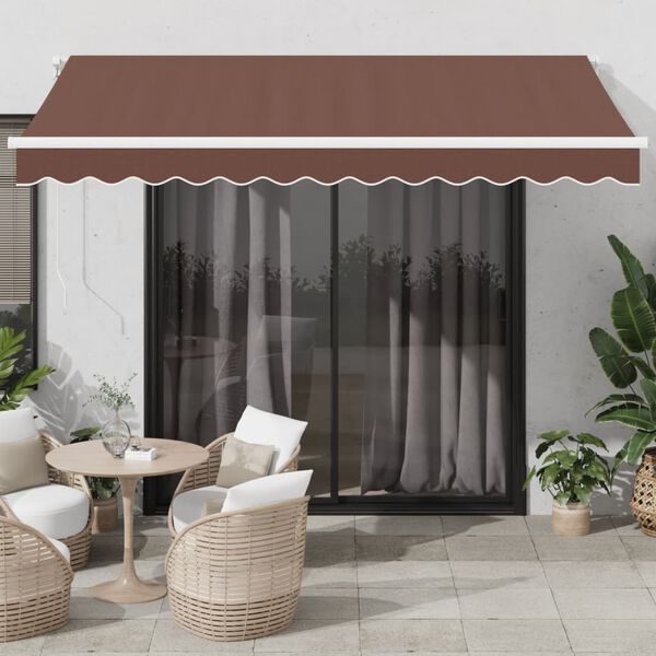 vidaXL Markise Manuell mit LED Braun 350x250 cm