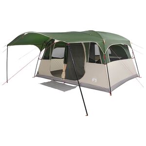 vidaXL Tunnelzelt 10 Personen Gr&uuml;n Polyester und Stahl