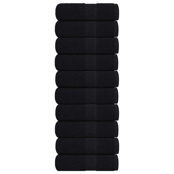 vidaXL Wascht&uuml;cher FROGN 10 Stk. Schwarz 30x30 cm 360 g/m&sup2;