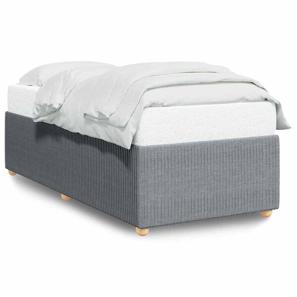 vidaXL Bettgestell ohne Matratze Hellgrau 100x200 cm Stoff