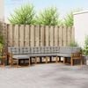 vidaXL Outdoor-Sofagarnitur mit Kissen 8 pcs Nat&uuml;rlich und Hellgrau