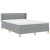 vidaXL Boxspringbett mit Matratze Hellgrau 190 x 140 cm Polyester