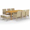 vidaXL 11-tlg. Garten-Essgruppe Beige