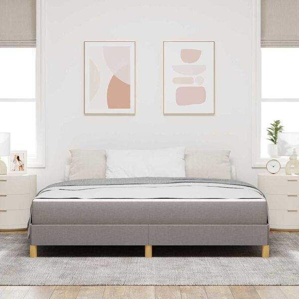 vidaXL Boxspringbett mit Matratze Taupe 180 x 200 cm Stoff