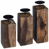 vidaXL Kerzenhalter 3 Stk. Natur Massivholz Altholz