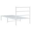 vidaXL Bettgestell mit Kopfteil Metall Wei&szlig; 90x190 cm