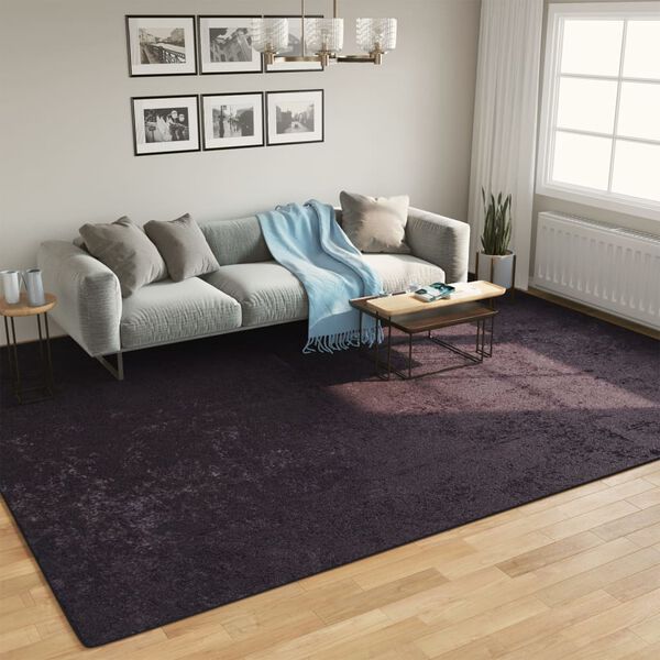 vidaXL Teppich Waschbar Anthrazit 400x300 cm Rutschfest