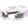 vidaXL 12-tlg. Garten-Sofagarnitur mit Kissen Beige Poly Rattan