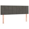 vidaXL Boxspringbett mit Matratze & LED Dunkelgrau 140x190 cm Samt