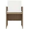vidaXL 3-tlg. Bistro-Set mit Kissen Beige Poly Rattan