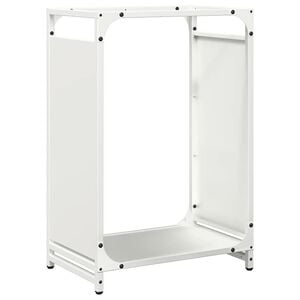 vidaXL Brennholzregal Wei&szlig; 44x28x65 cm Kaltgewalzter Stahl