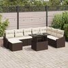 vidaXL Sofa Set mit Kissen 9 pcs Braun und Creme Poly-Rattan