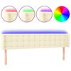 vidaXL LED Kopfteil Creme 183x16x78/88 cm Kunstleder