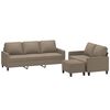 vidaXL 3-tlg. Sofagarnitur mit Kissen Taupe Stoff