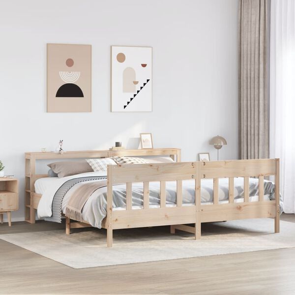 vidaXL Massivholzbett ohne Matratze 180x200 Kiefernholz