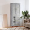 vidaXL Highboard Betongrau 69,5x34x180 cm Holzwerkstoff