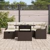 vidaXL Garten-Sofa-Set mit Kissen mit Speicher 7 pcs Braun Poly Rattan