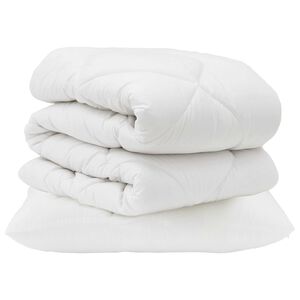 vidaXL Bettdecken Set mit Kissen 2 pcs Wei&szlig; Mikrofaser