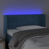 vidaXL LED Kopfteil Dunkelblau 103x16x78/88 cm Samt