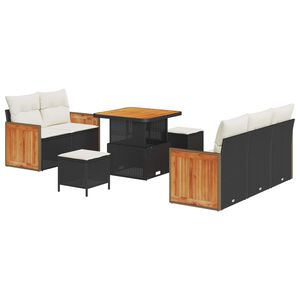 vidaXL Gartensofa-set mit Kissen 8 pcs Schwarz und Creme