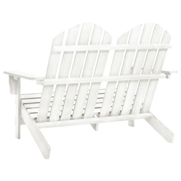 vidaXL 2-Sitzer Adirondack-Gartenbank Massivholz Tanne Wei&szlig;