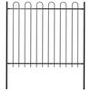 vidaXL Gartenzaun BOXTEL mit B&uuml;gelaufsatz Stahl 170 x 150 cm Schwarz