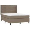 vidaXL Boxspringbett mit Matratze & LED Taupe 140x200 cm Stoff