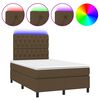 vidaXL Boxspringbett mit Matratze & LED Dunkelbraun 120x190 cm Stoff