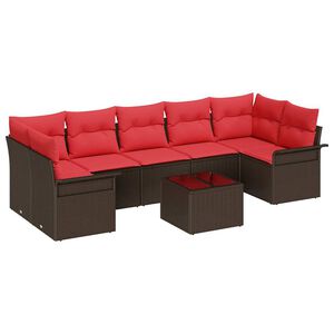 vidaXL Gartensofa-set 8 stk. Braun Poly-Rattan