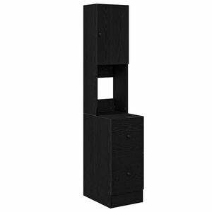 vidaXL K&uuml;chenbuffet mit Regal Schwarz Eichen-Optik 32 x 50 x 180 cm