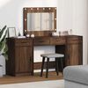 vidaXL Schminktisch mit T&uuml;r 3 pcs Braun 40 x 41 x 75 cm Holzwerkstoff
