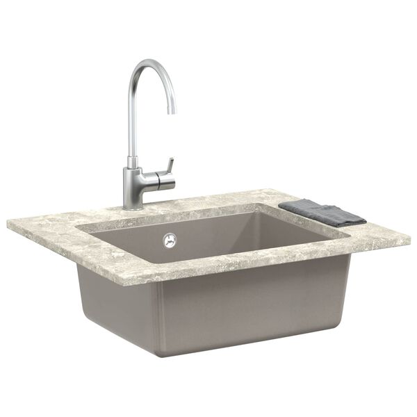 vidaXL Waschbecken Grau 530 x 460 mm 80% Quarz und 20% Harz