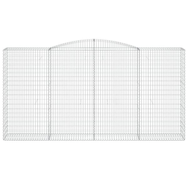 vidaXL Gabione mit Hochbogen 400x50x200/220 cm Verzinktes Eisen