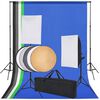 vidaXL Fotostudio-Set 5 farbige Hintergr&uuml;nde & 2 Softboxen