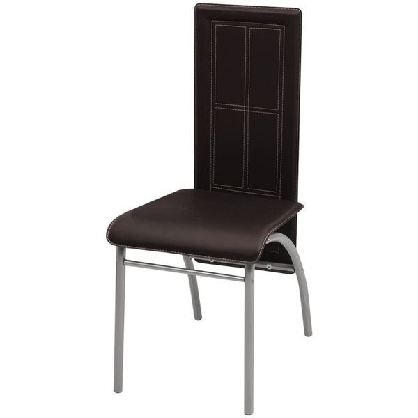 vidaXL Esszimmerst&uuml;hle 2 Stk. Braun Kunstleder