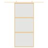 vidaXL Schiebet&uuml;r Golden 90x205 cm Matt ESG-Glas und Aluminium