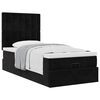 vidaXL Ottoman-Bett mit Matratzen Schwarz 100x200 cm Samt