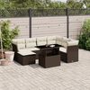 vidaXL 8-tlg. Garten-Sofagarnitur mit Kissen Braun Poly Rattan