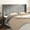 vidaXL Kopfteil mit Ohren Hellgrau 163x16x118/128 cm Samt
