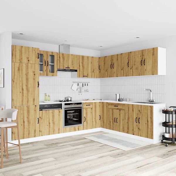 vidaXL 14-tlg. K&uuml;chenschrank-Set Kalmar Artisan-Eiche Holzwerkstoff