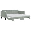 vidaXL Tagesbett Ausziehbar mit Matratzen Hellgrau 90x190 cm Samt