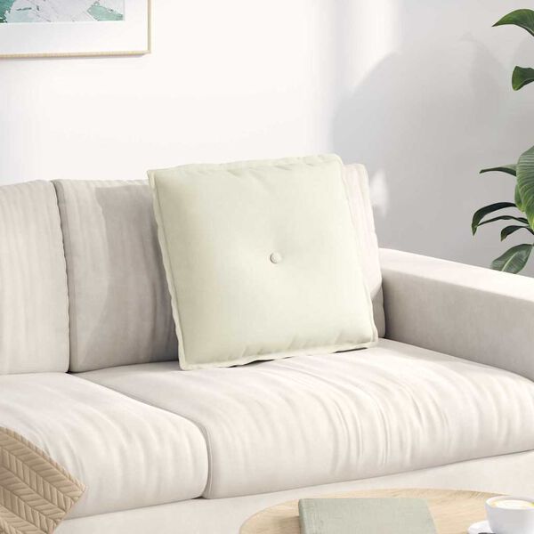 vidaXL R&uuml;ckenkissen Creme 50 x 45 cm Cordstoff