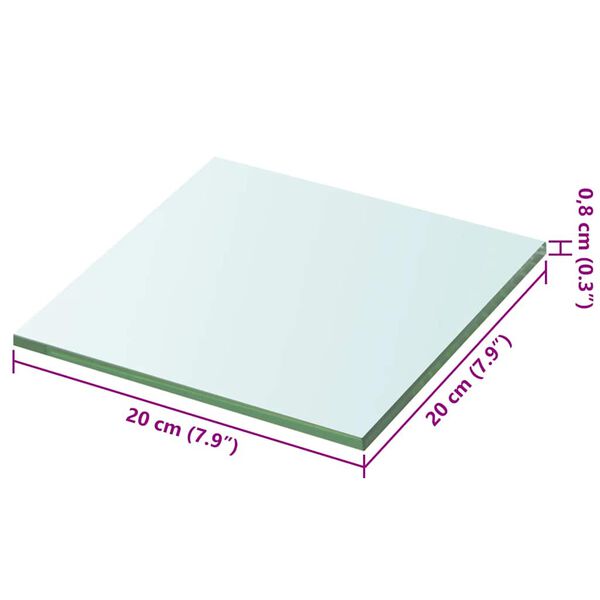 vidaXL Regalboden Glas Transparent 20x20 cm