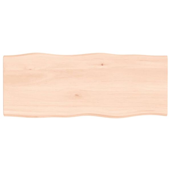 vidaXL Tischplatte 100x40x2 cm Massivholz Eiche Unbehandelt Baumkante