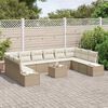 vidaXL Gartensofa-set mit Kissen 11 pcs Beige Poly-Rattan