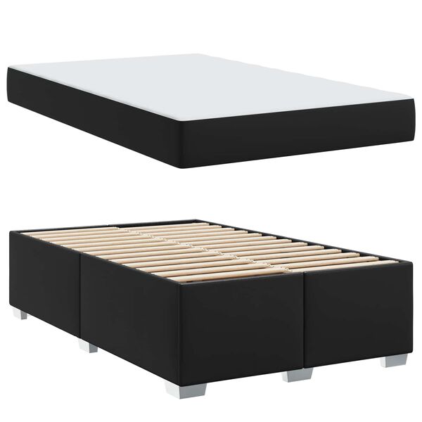 vidaXL Bettrahmen mit Matratze Schwarz 120 x 200 cm Stoff