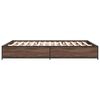 vidaXL Bettgestell Braun Eichen-Optik 150x200 cm Holzwerkstoff Metall