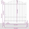 vidaXL Gartenzaun 7 pcs Wei&szlig; 170 x 215 cm Pulverbeschichteter Stahl